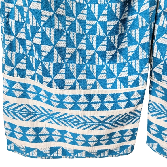 Soft Surroundings Narah Wide Leg Palazzo Pant Blue & White Geometric Print 1X - Picture 9 of 15